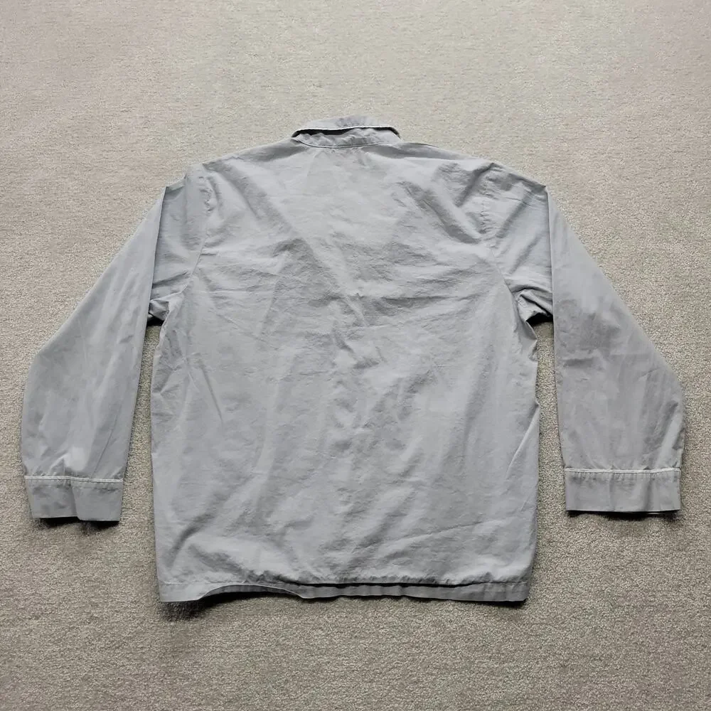 Victoria's Secret Pajama Top Womens Large Blue Long Sleeve Button Up Sleepwear